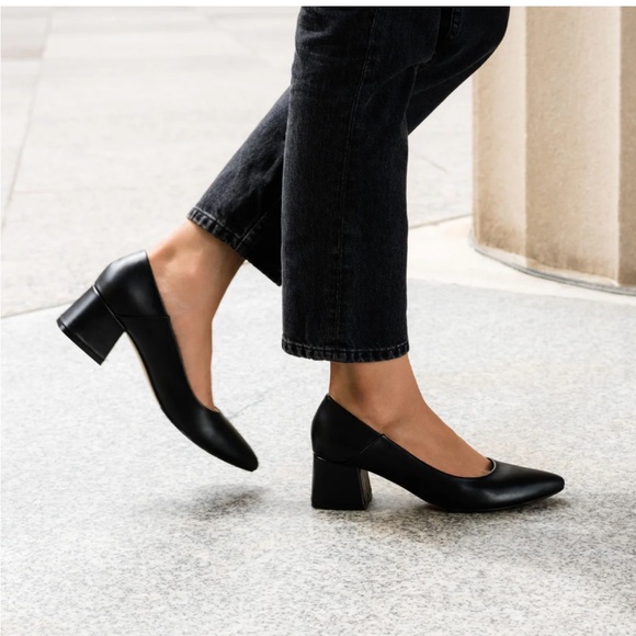 Nisolo NWT Fiorela Go-To Mid Heel Black - Picture 3 of 9